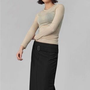 Sheer long sleeve wool blend top. One size (Korean brand fits size XS)
